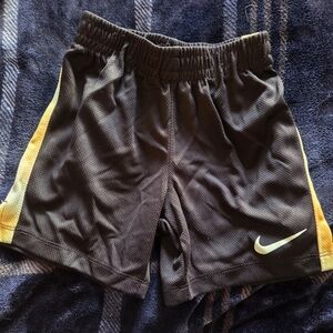 Nike Kids Black and Yellow Athletic Shorts